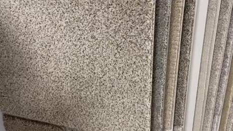 muestras de alfombras, pisos, punto de vista de compras al por menor