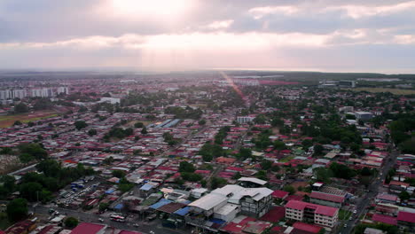 High-angle-aerial-pan-view-of-Panama-City-from-over-Juan-Diaz-neighborhood