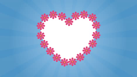 tarjeta animada del día de san valentín con corazón floral