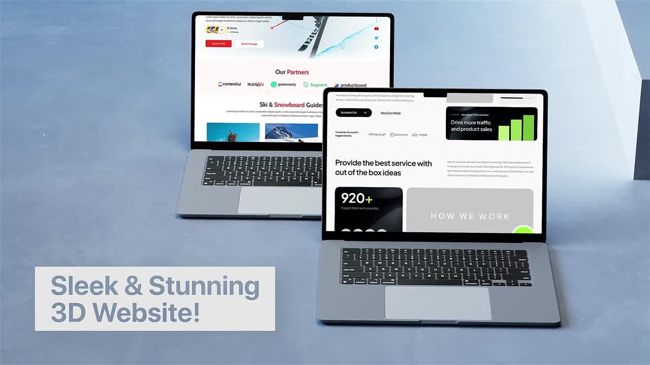 Modern Laptops Displaying Dynamic Website Content