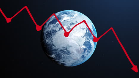 animation of data processing and globe over blue background