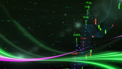 procesamiento de datos financieros contra un fondo negro