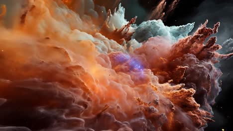 cosmic explosion of color and texture in deep space atmosphere