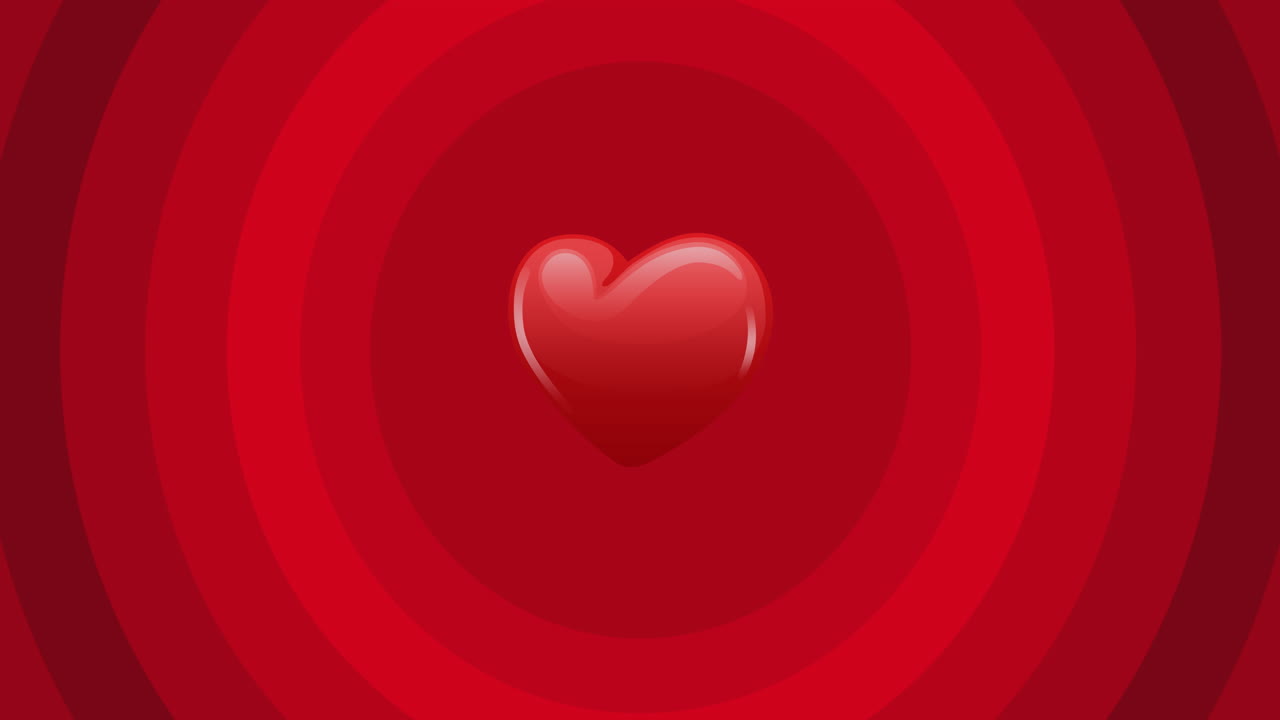 ⁇ 은 배경에  ⁇ 은 원 위의 심장의 애니메이션