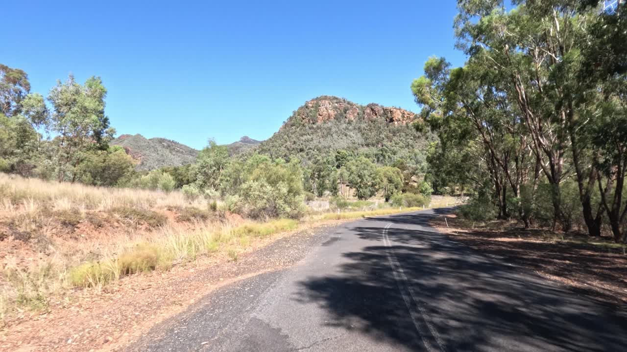 viaje por carretera a través de paisajes exuberantes y montañas