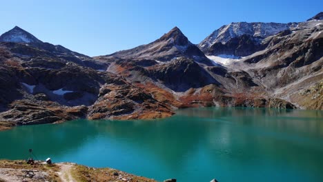 stunning view of the weiss see in the alpine mountains in high tauern national park in austria