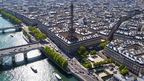 vista aérea de parís con la torre eiffel