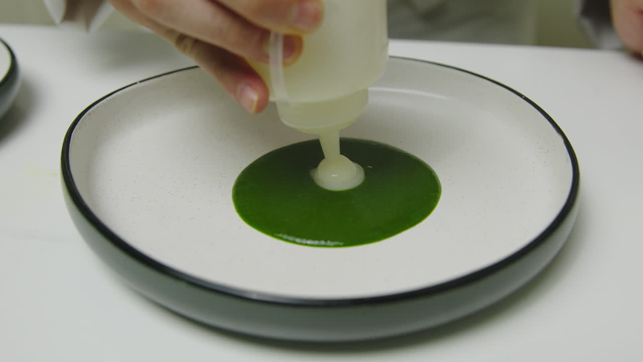 Plating a fine dining salmon dish