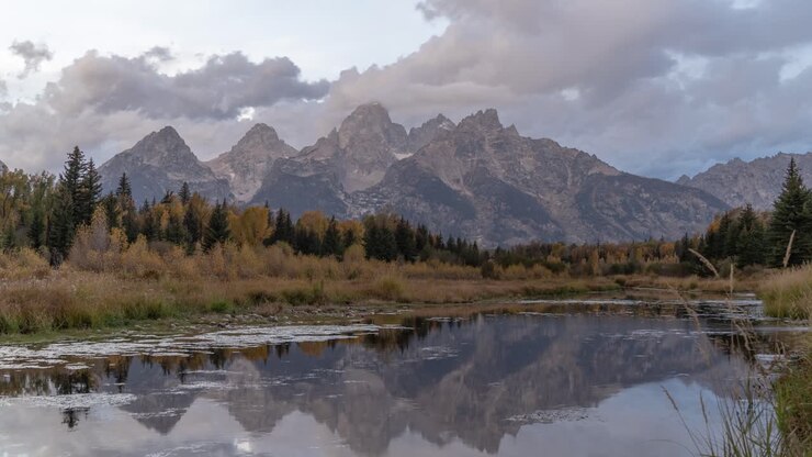 Grand Teton Mountains Reflection in Autumn