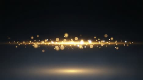 a mesmerizing sequence showcasing a shimmering, golden light display with sparkling particles set against a dark background, creating a captivating visual experience