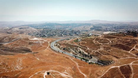 mount of olives and the city of maale edomim aerial