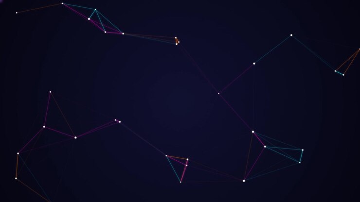 Abstract Digital Network Connection with Glowing Nodes and Lines