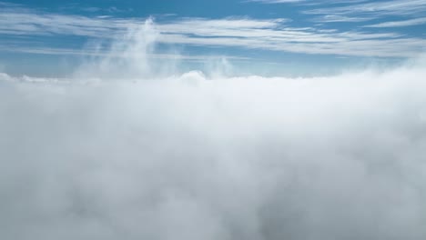 above clouds at blue sky in horizon skyline