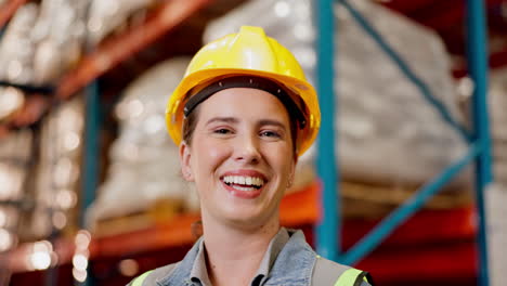 warehouse worker wearing hard hat