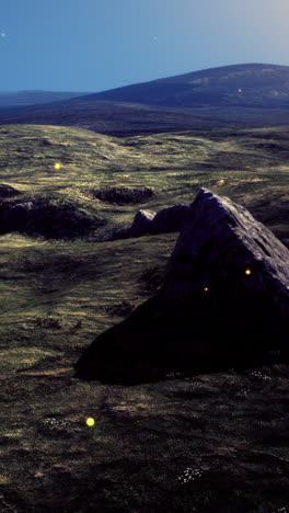 mystical landscape under a twilight sky illuminated by distant stars