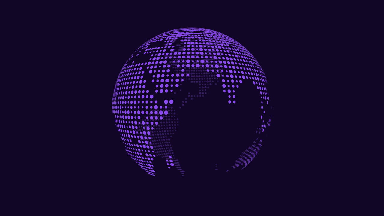 los puntos de la esfera mundial digital forman la forma del mundo en blanco y negro con acentos verdes