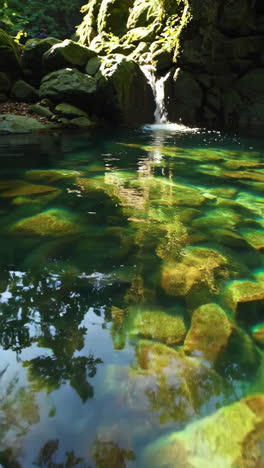 emerald pool waterfall in the forest