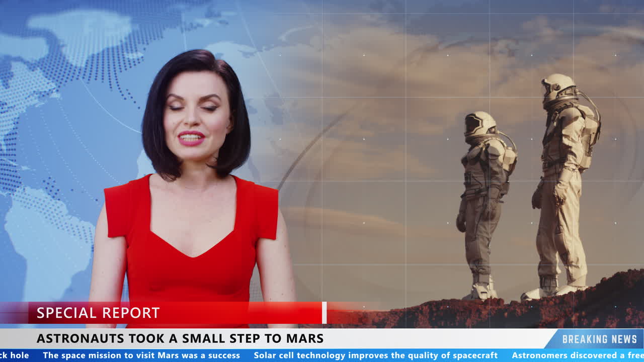 Female Presenter Talking About Mission to Mars