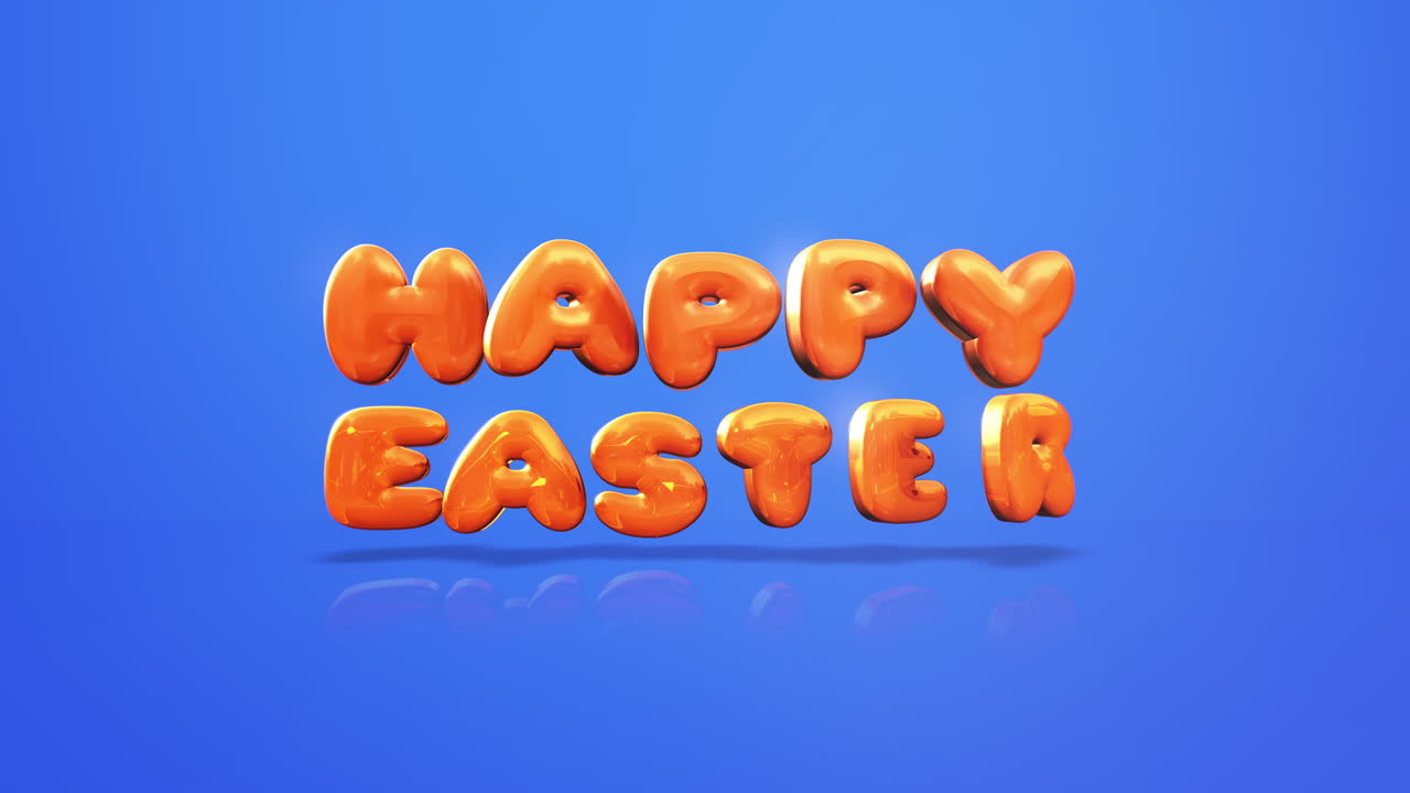Testo moderno arancione "Buona Pasqua" su sfumatura blu