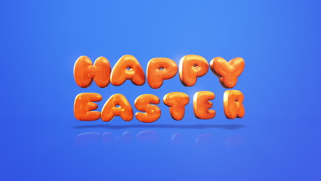 texto naranja moderno de felices pascuas en degradado azul
