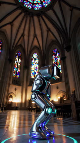 robot in a church