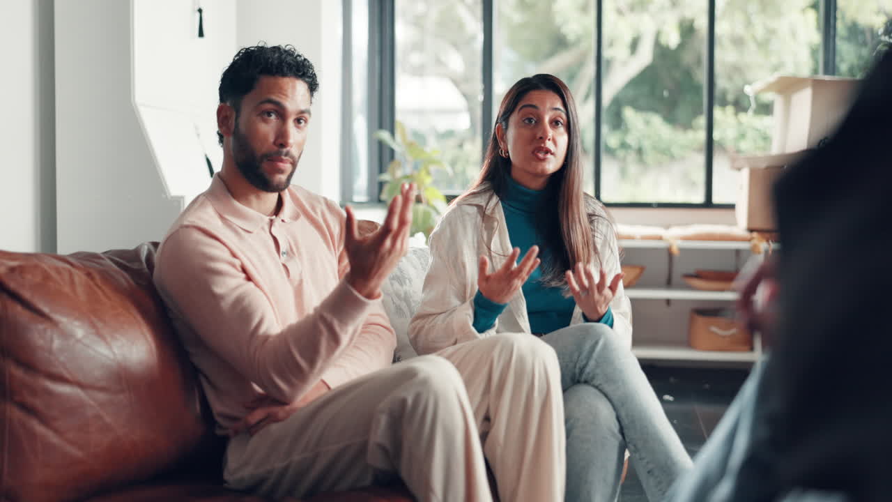 en una sesión de terapia de pareja