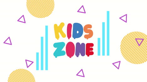 kids zone lettering with colored letters