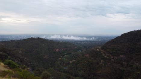 a pretty and unusual lone low lying cloud over the large city of adelaide