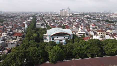 aerial view of buildings and city skyline in jakarta, indonesia on a sunny day