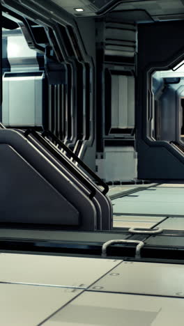 spaceship corridor: futuristic sci-fi interior