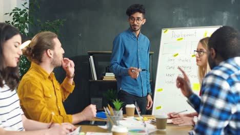 Arabic-Young-Man-Finishing-His-Report-On-Business-Startup-Strategy-In-A-Meeting-In-The-Office