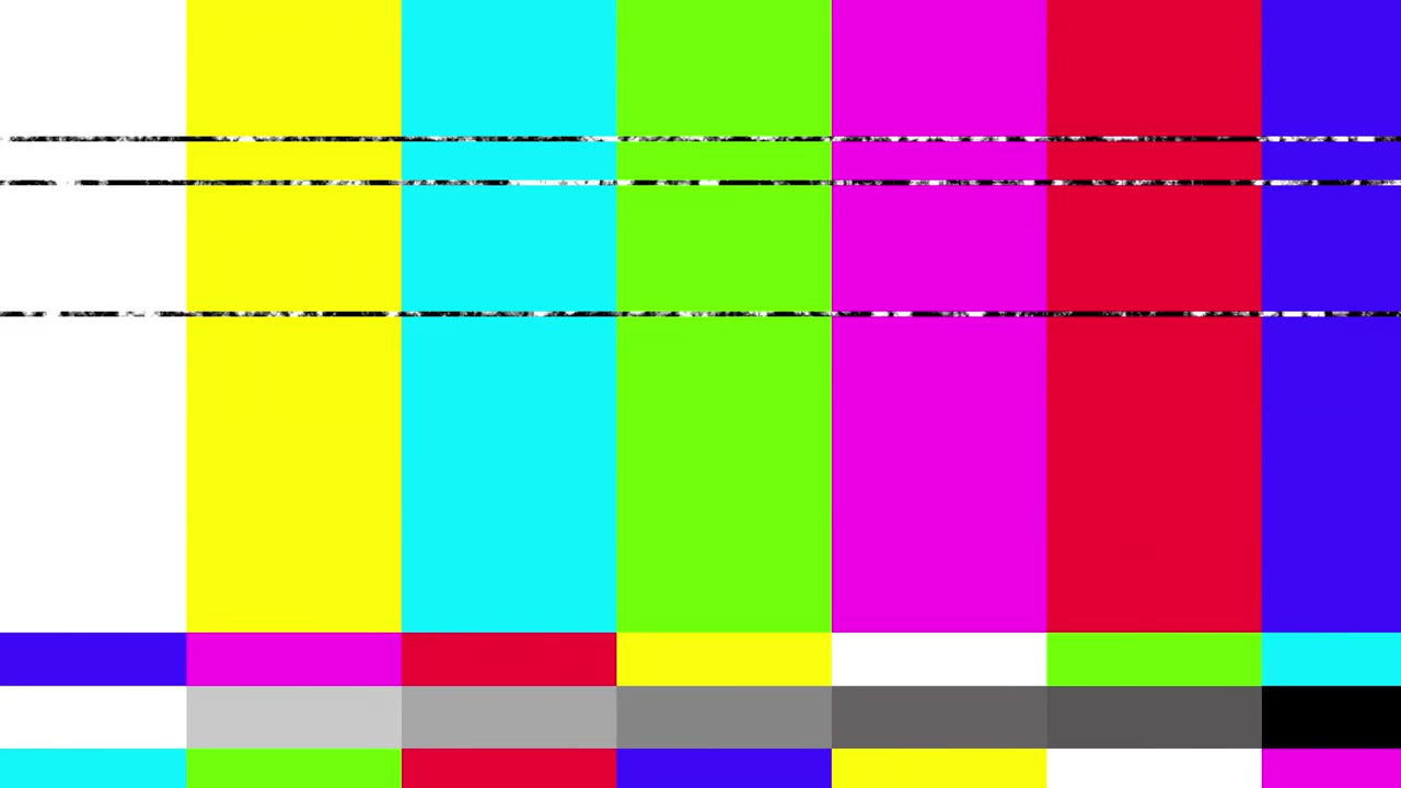 Glitching TV Color Bars Test Pattern with Static Interference