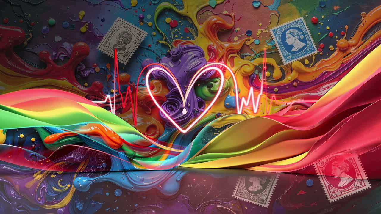 Vibrant Abstract Heartbeat Art