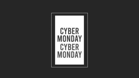 Cyber-Monday-Text-Im-Rahmen-Auf-Schwarzem,-Modernem-Farbverlauf