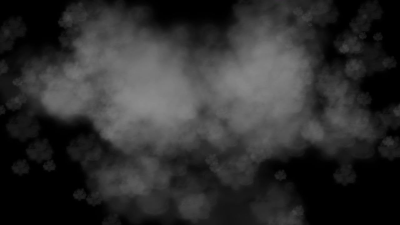 Nuvole di fumo bianco che si espandono su sfondo nero.