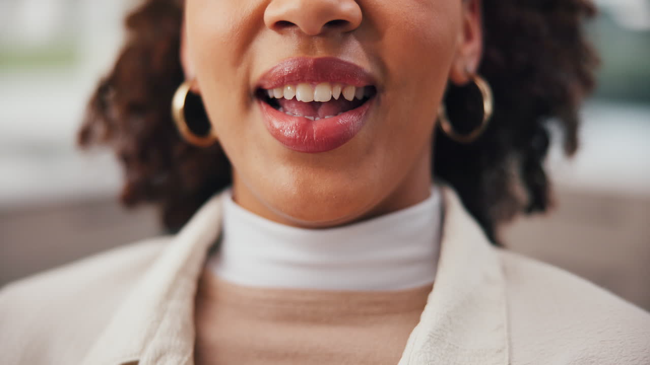 Smiling Woman's Face Close-up