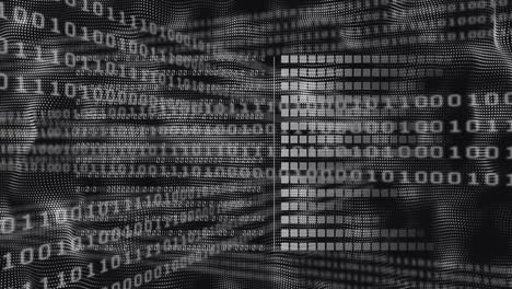 animación del procesamiento de datos sobre un fondo negro