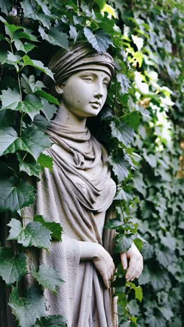 ancient statue in a garden