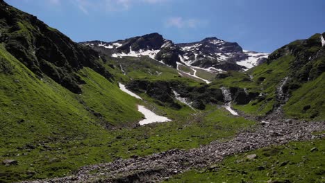 distant view of high tauern mountain range in kaprun, zell am see district, austria