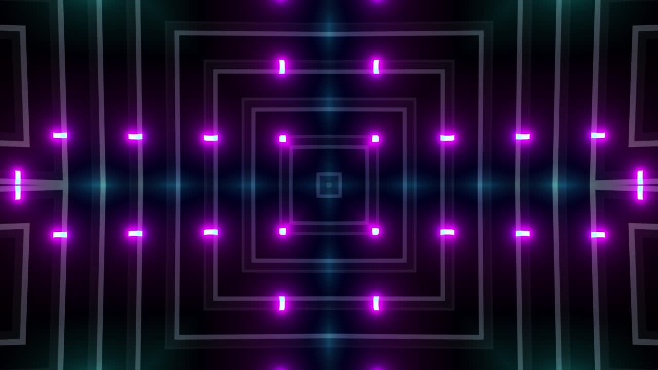 Visualizzazioni di tunnel geometrico al neon