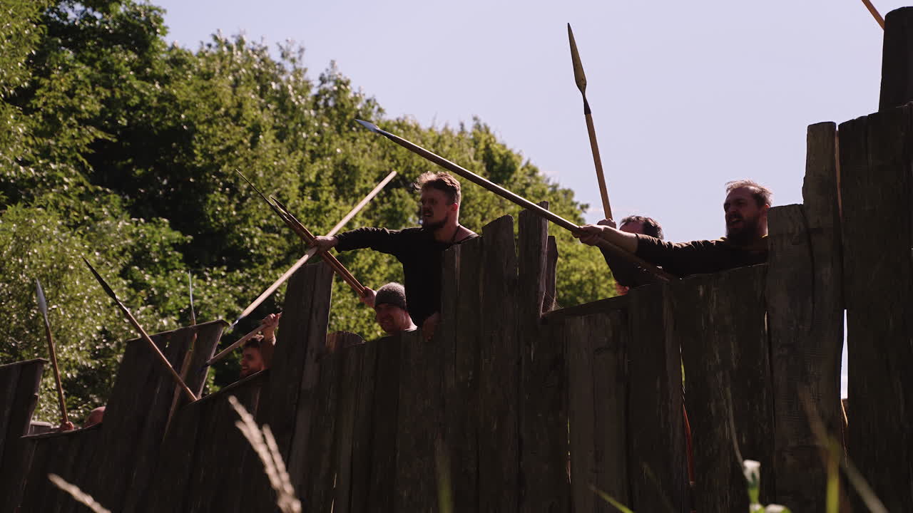 Medieval Reenactment Battle Scene