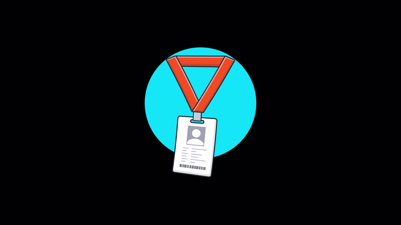 Animated Cartoon ID Card with Lanyard