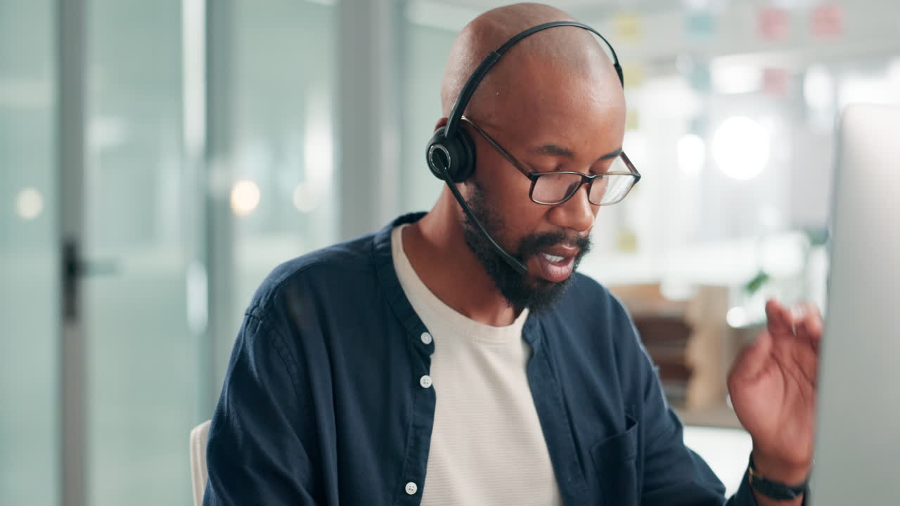 Stressed Call Center Employee