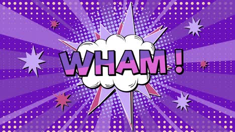 explosive comic book style 'wham!' animation sequence