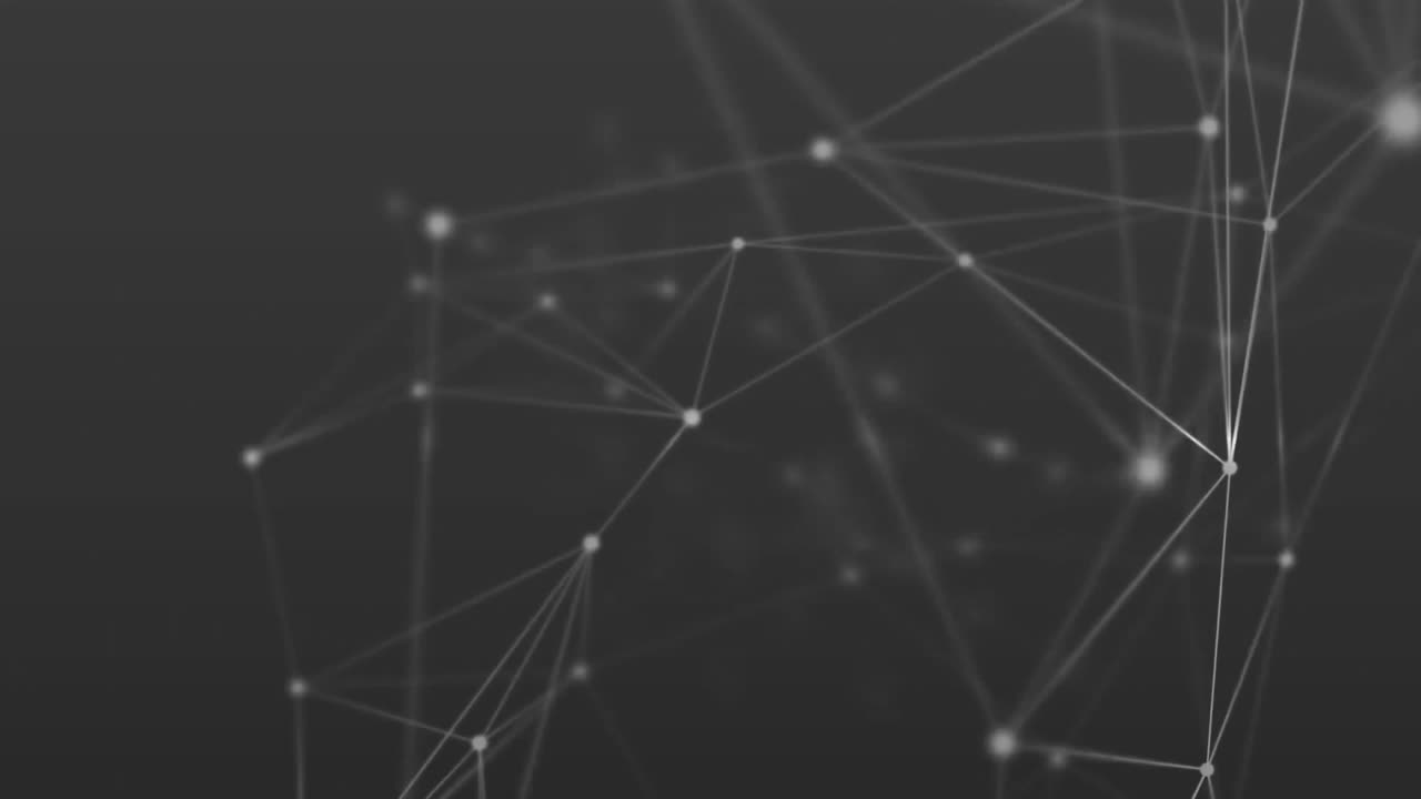 Animation of network of connections over grey background