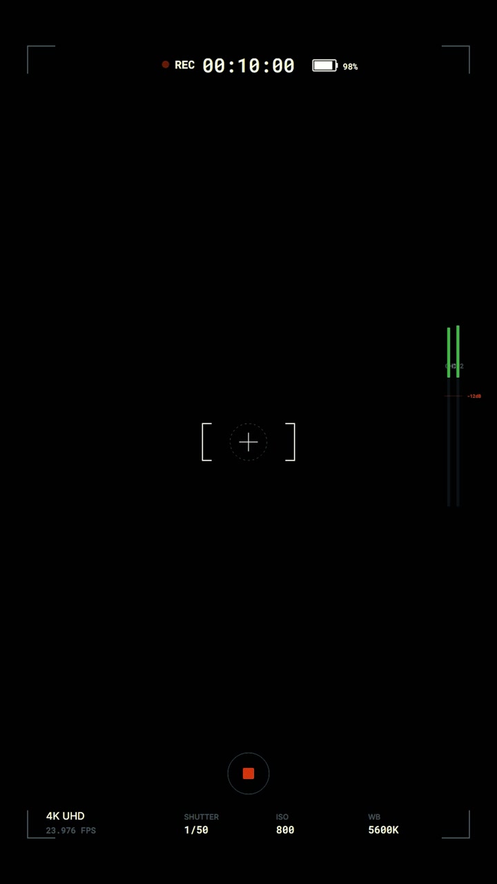 Digital Camera Recording Interface Overlay on Black Background