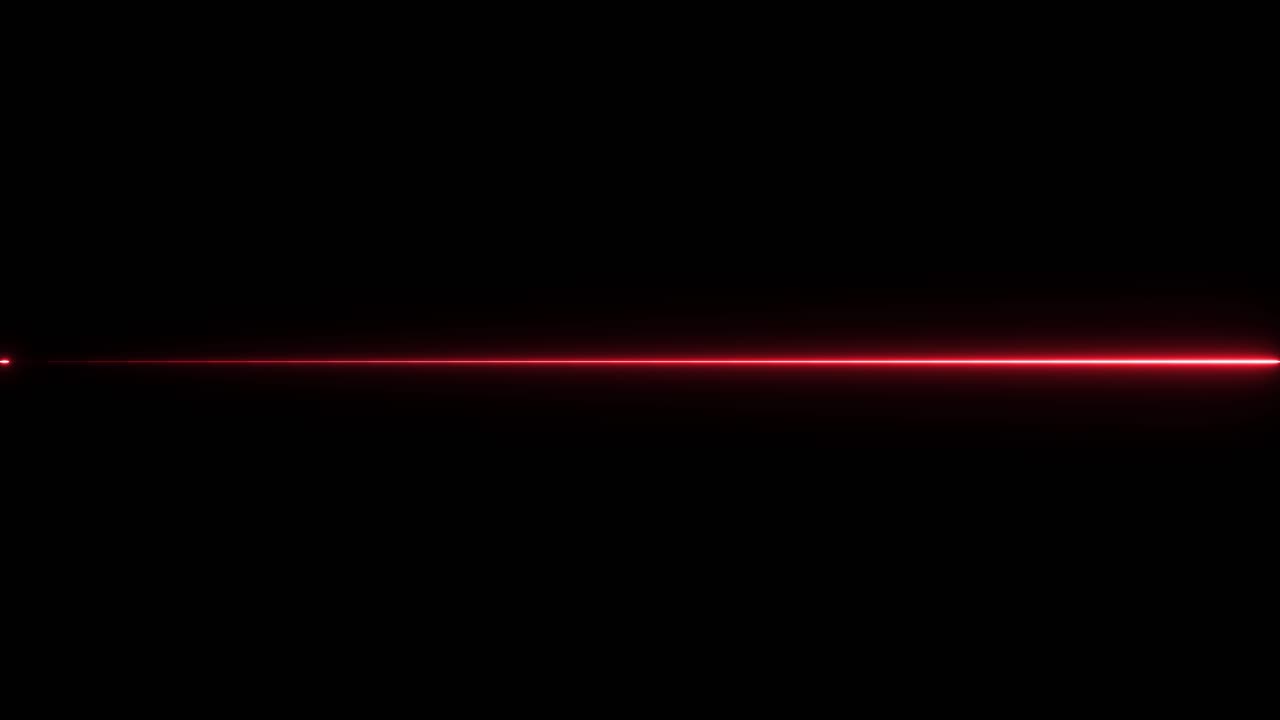 Red laser beam on a black background