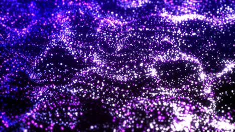 4k glitter magical particles sparkling energetic turbulent motion on blue loop background animation