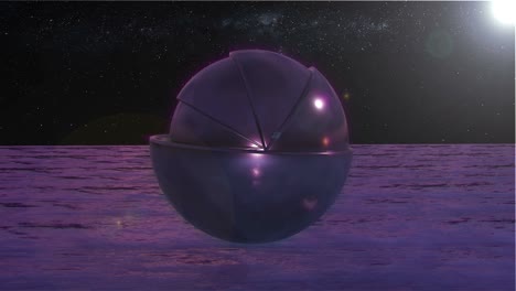 robot futurista en un planeta alienígena en la galaxia. concepto de tecnología alienígena.
