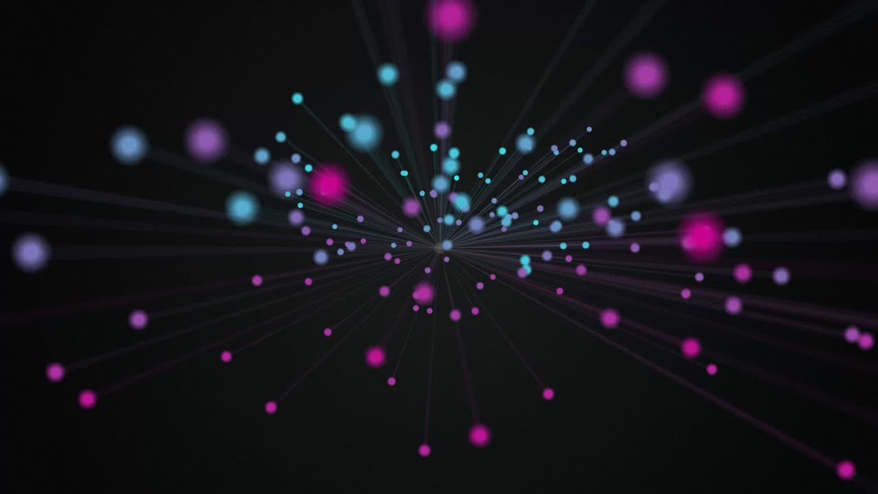 4k Connection. Abstract simple motion graphic with dots and lines.